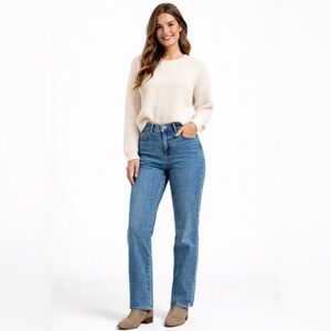 Lee Women’s 10S Hi-Rise Straight Leg Jeans Relaxed Fit, Instantly Slimming